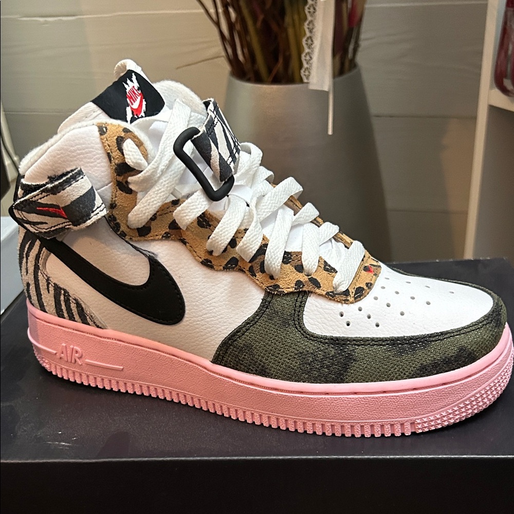 Nike Women's Air Sneakers in White, Pink, and Black